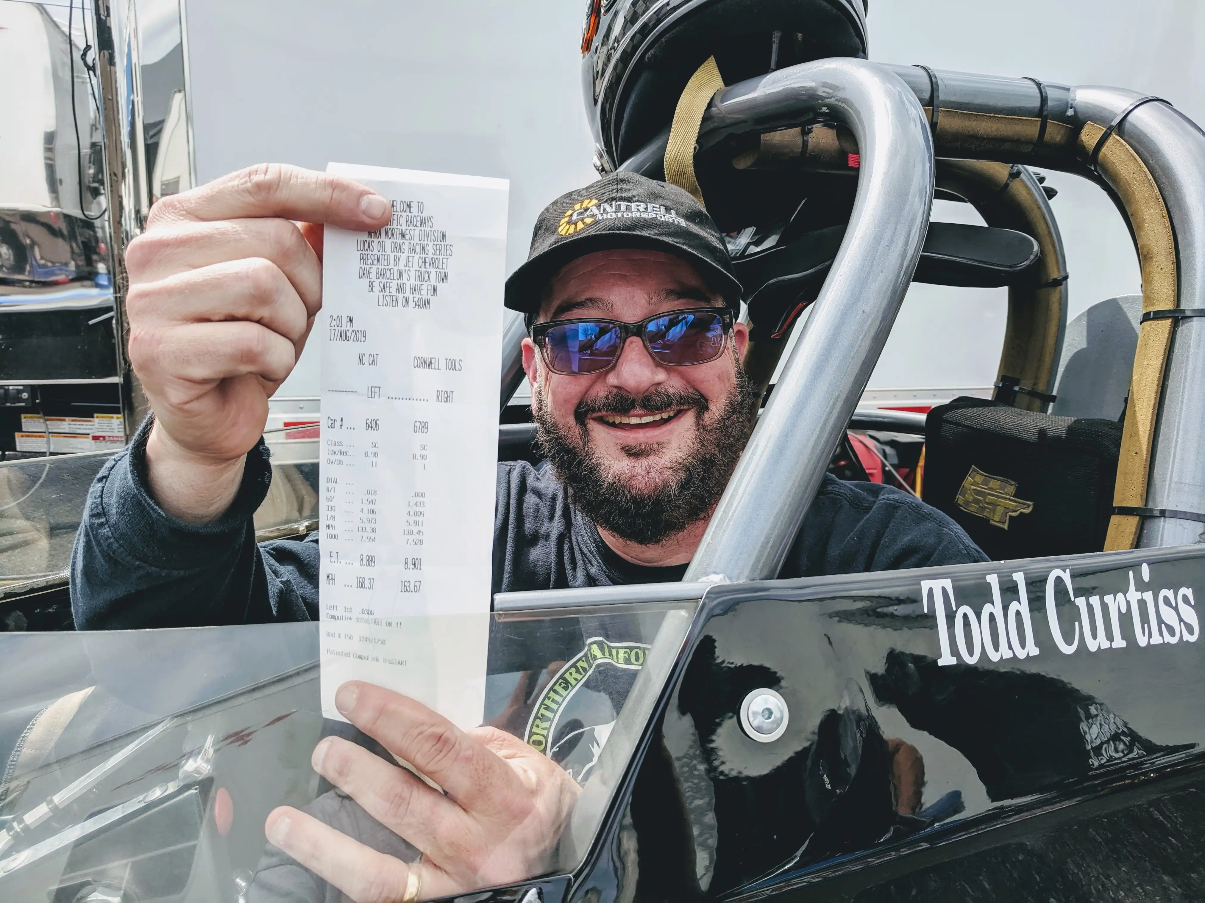 Todd Everett Curtiss in a Supercomp Drag Racing car